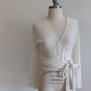 J.Crew gauzy knit ballet wrap sweater